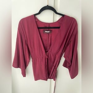 Reformation Burgundy Blouse